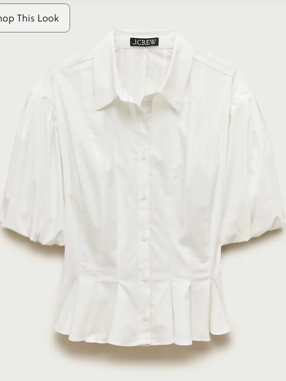 Puff-sleeve button-up shirt